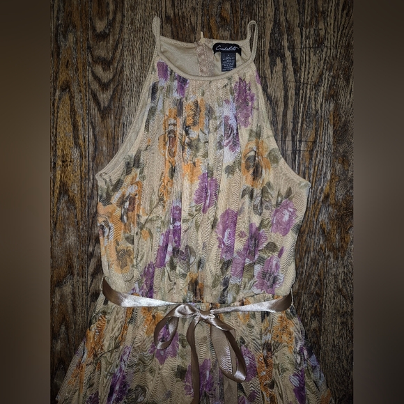Floral Print Halter Neck Long Dress - Picture 2 of 5